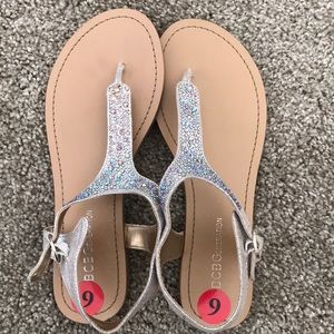 BCBG Generation Nude Sparkly Sandals